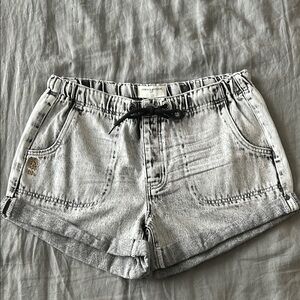 One Teaspoon Shabbies Bandit Gray Denim Shorts
